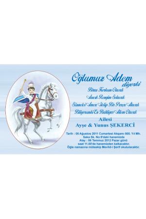 SÜNNET DAVETİYESİ FANTAZİ ( LÜKS ) KAĞITLI 1000 ADET